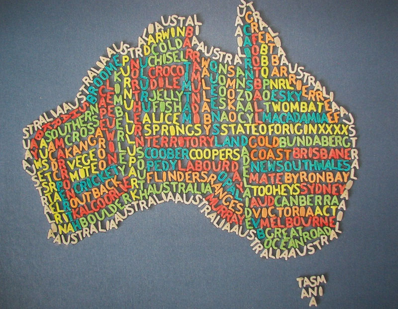 Ninas Australienkarte - von der Redaktion "bearbeitet"